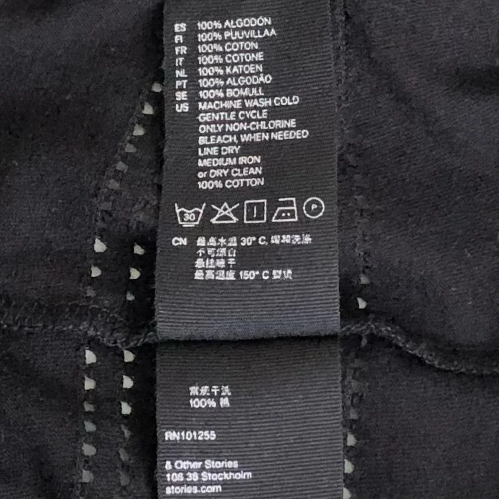 & Other Stories Black Perforated Top Sz 8
